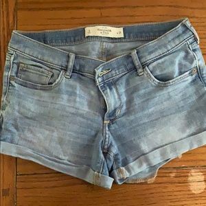 Light wash denim shorts